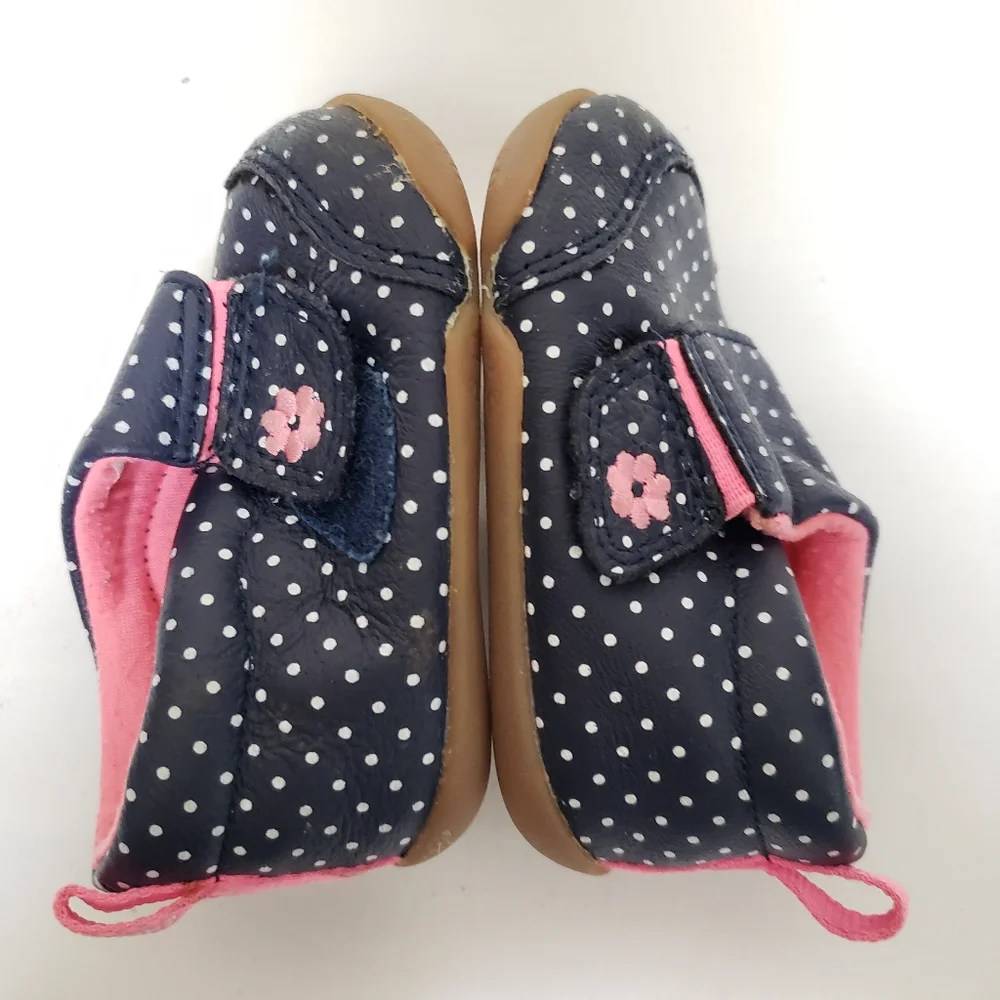 Carter's Blue and White Polka Dotted Booties